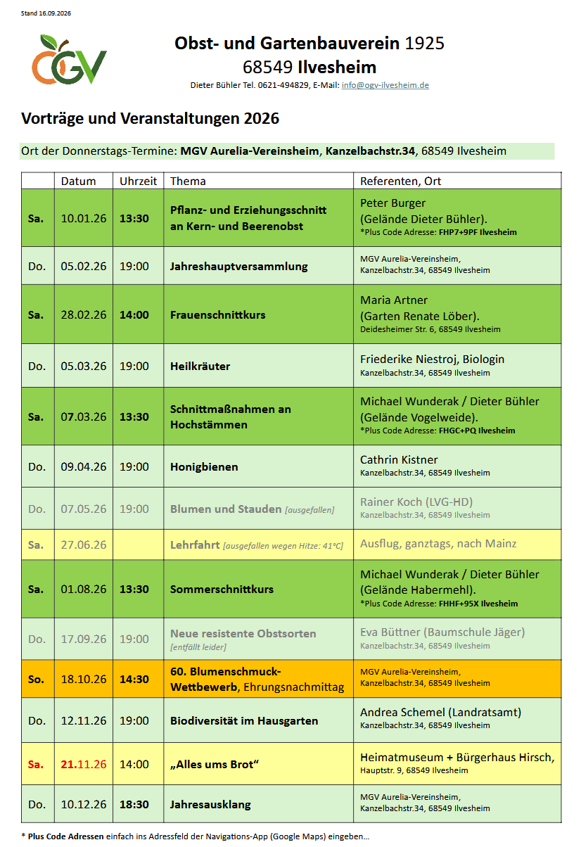 Vorträge und Veranstaltungen 2026