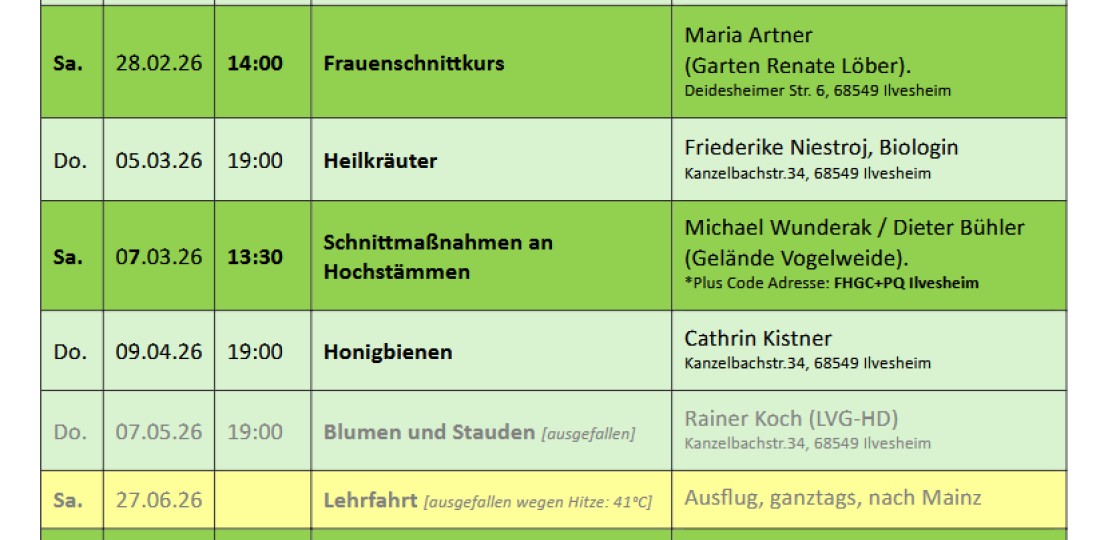 Vorträge und Veranstaltungen 2026